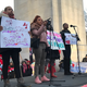Gizelle Marie speaks at the Women’s Strike in Washington Square Park, March 8.